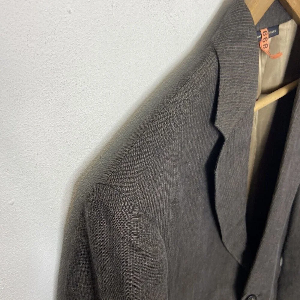 Banana Republic Men 42‎ R 100% Linen Brown Blazer Sports Coat